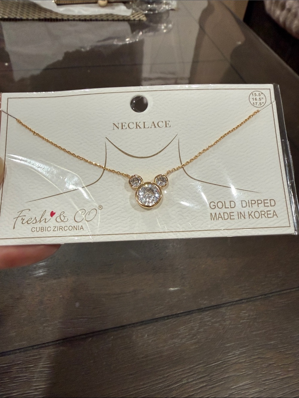 Gold-Dipped Mickey Pendant Necklace in Gold
